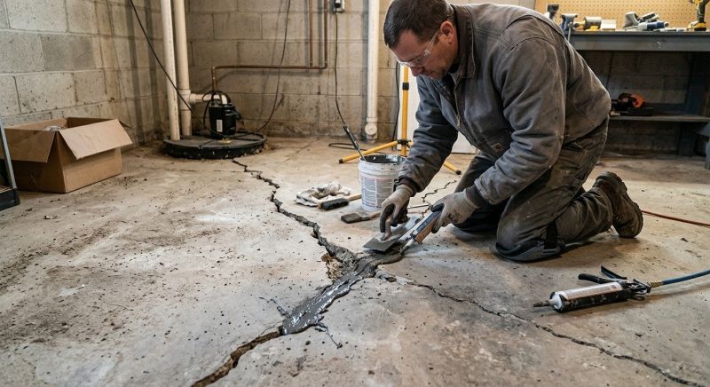Cracked Basement Floor Repair in Macon, GA