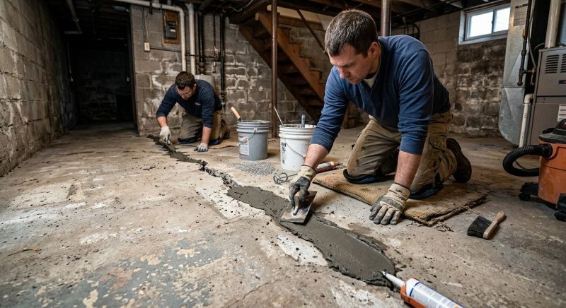 Cracked Basement Floor Repair in Macon, GA