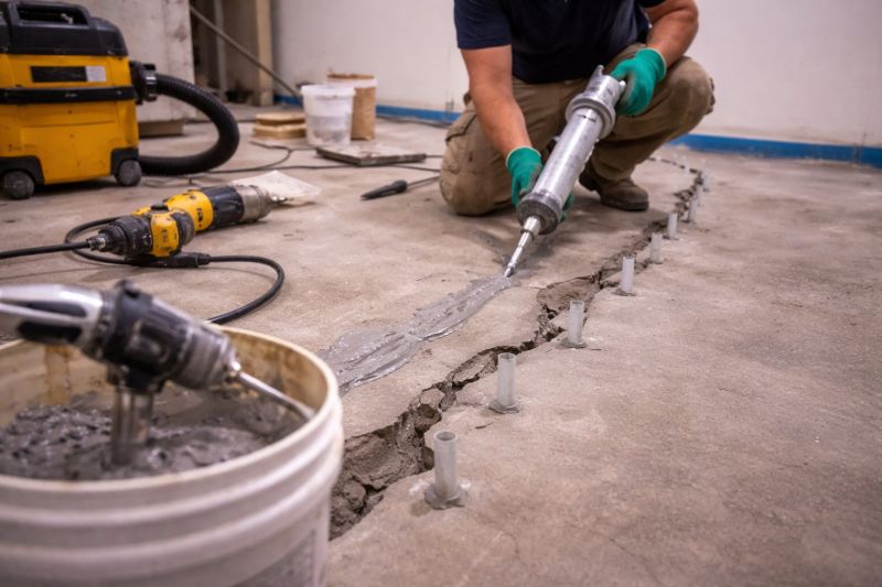 Cracked Basement Floor Repair in Macon, GA